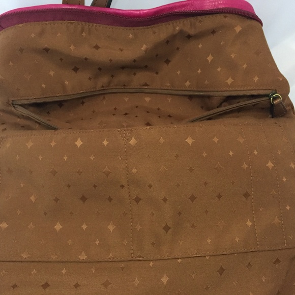 large pink leather Fossil Explorer tote - Picture 6 of 8